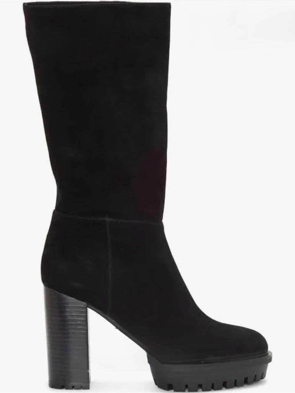 NWOT Vince Camuto Eshitana Black Suede Platform Boots Size 11 M